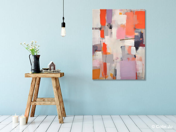 Large Painting for Dining Room, Original Canvas Artwork, Contemporary Acrylic Painting on Canvas, Simple Abstract Art, Wall Art Paintings-Silvia Home Craft
