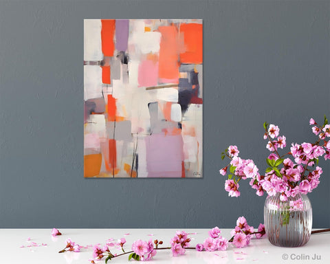 Large Painting for Dining Room, Original Canvas Artwork, Contemporary Acrylic Painting on Canvas, Simple Abstract Art, Wall Art Paintings-Silvia Home Craft