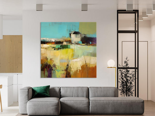 Landscape Canvas Paintings, Landscape Acrylic Art, Original Abstract Art, Hand Painted Canvas Art, Large Landscape Paintings for Living Room-Silvia Home Craft