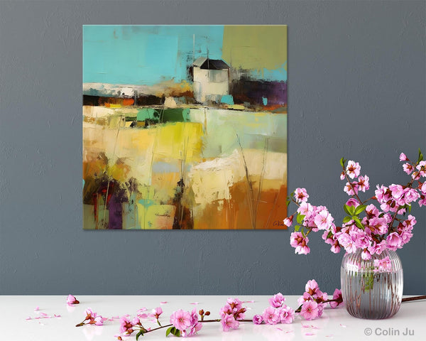 Landscape Canvas Paintings, Landscape Acrylic Art, Original Abstract Art, Hand Painted Canvas Art, Large Landscape Paintings for Living Room-Silvia Home Craft