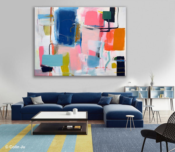 Large Wall Art Painting for Bedroom, Original Canvas Art, Oversized Modern Abstract Wall Paintings, Contemporary Acrylic Painting on Canvas-Silvia Home Craft