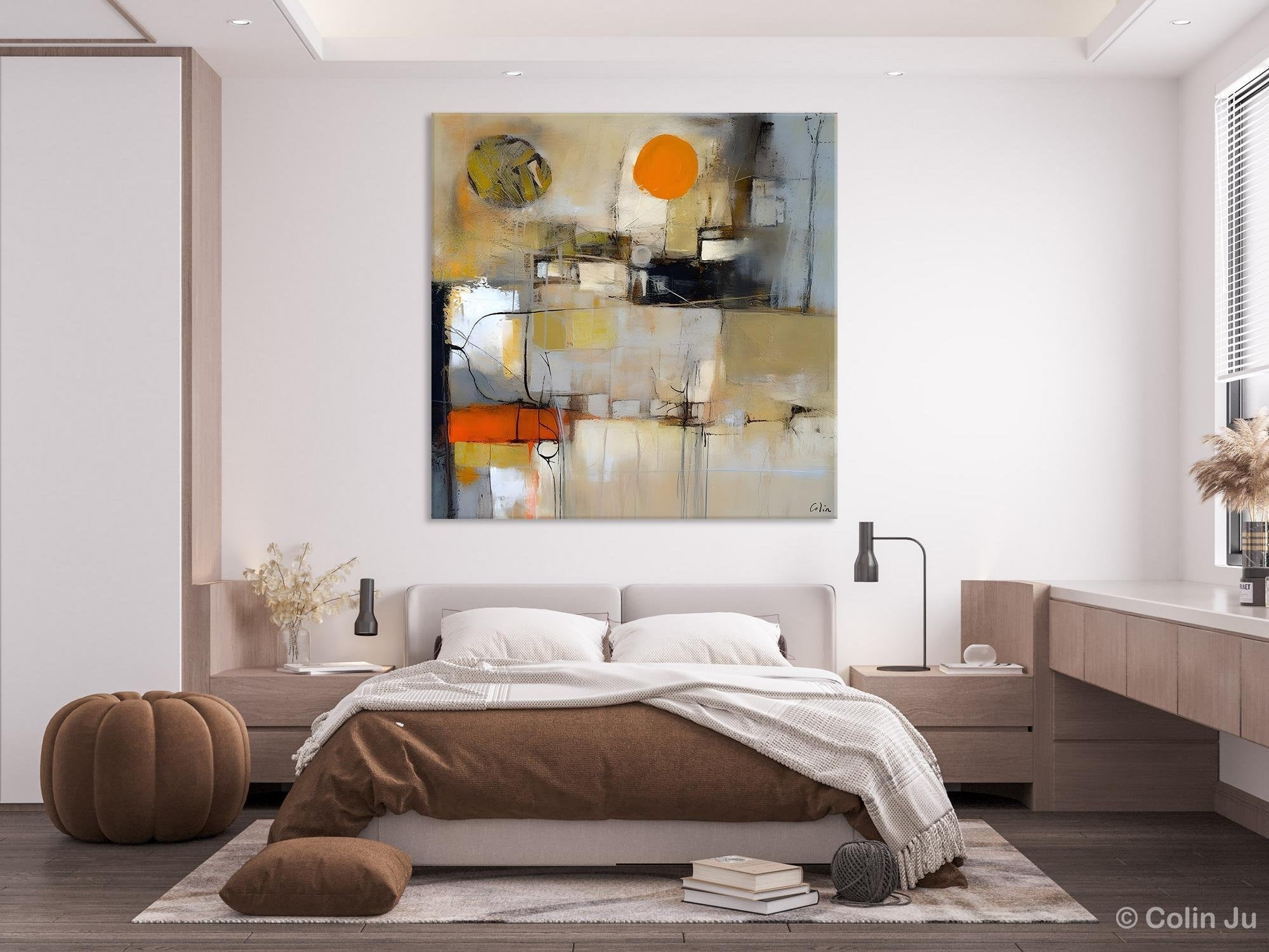 Large Abstract Art for Bedroom, Simple Modern Acrylic Art, Modern Original Abstract Art, Canvas Paintings for Sale, Contemporary Canvas Art-Silvia Home Craft