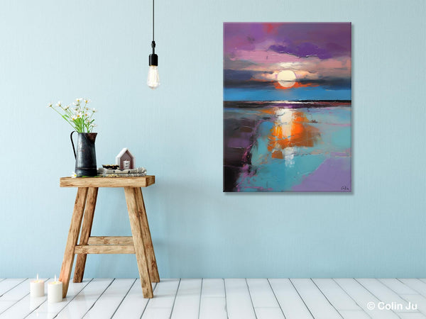 Original Landscape Painting on Canvas, Hand Painted Canvas Art, Abstract Landscape Artwork, Contemporary Wall Art Paintings, Huge Canvas Art-Silvia Home Craft
