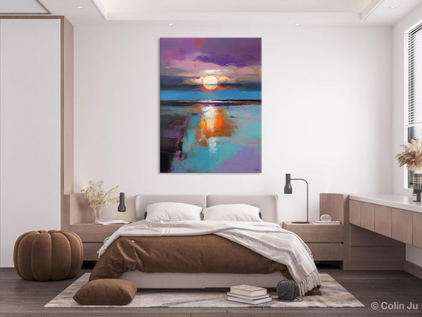 Original Landscape Painting on Canvas, Hand Painted Canvas Art, Abstract Landscape Artwork, Contemporary Wall Art Paintings, Huge Canvas Art-Silvia Home Craft