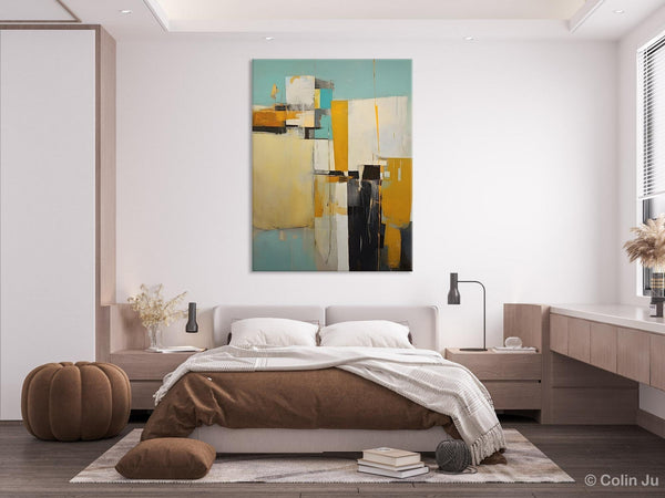 Large Modern Canvas Wall Art Paintings, Large Wall Art Paintings for Bedroom, Original Abstract Art, Hand Painted Acrylic Painting on Canvas-Silvia Home Craft