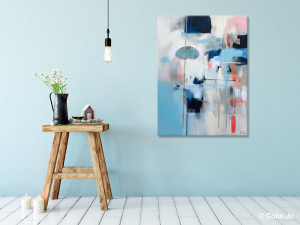 Large Wall Paintings for Bedroom, Contemporary Abstract Paintings on Canvas, Oversized Abstract Wall Art Paintings, Original Abstract Art-Silvia Home Craft