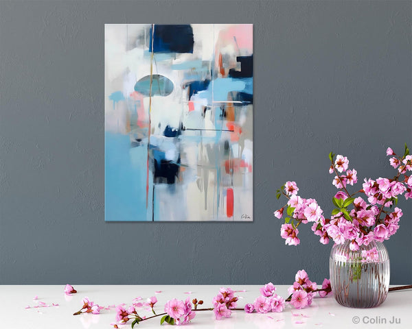 Large Wall Paintings for Bedroom, Contemporary Abstract Paintings on Canvas, Oversized Abstract Wall Art Paintings, Original Abstract Art-Silvia Home Craft