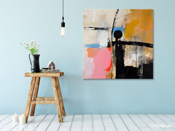 Extra Large Abstract Paintings for Bedroom, Original Modern Acrylic Wall Art, Modern Canvas Art Paintings, Abstract Wall Art for Dining Room-Silvia Home Craft