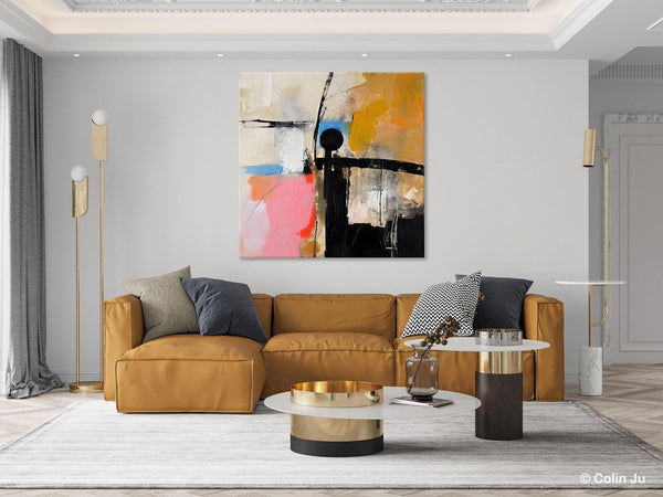Extra Large Abstract Paintings for Bedroom, Original Modern Acrylic Wall Art, Modern Canvas Art Paintings, Abstract Wall Art for Dining Room-Silvia Home Craft