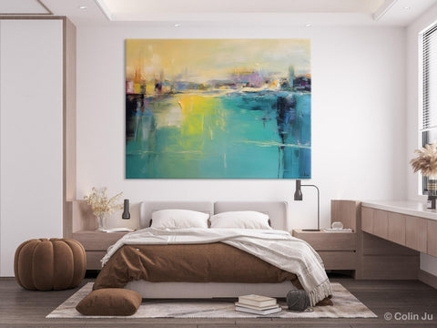 Original Canvas Artwork, Contemporary Acrylic Painting on Canvas, Large Painting for Dining Room, Simple Abstract Art, Wall Art Paintings-Silvia Home Craft