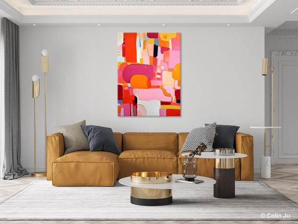 Large Modern Canvas Artwork, Original Wall Art Paintings, Large Paintings for Bedroom, Hand Painted Canvas Art, Acrylic Painting on Canvas-Silvia Home Craft