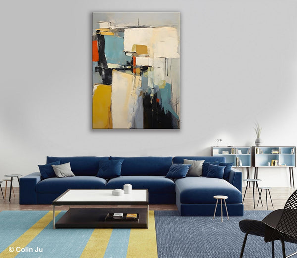 Large Modern Canvas Paintings, Heavy Texture Paintings, Large Original Wall Art Painting for Bedroom, Acrylic Paintings on Canvas-Silvia Home Craft