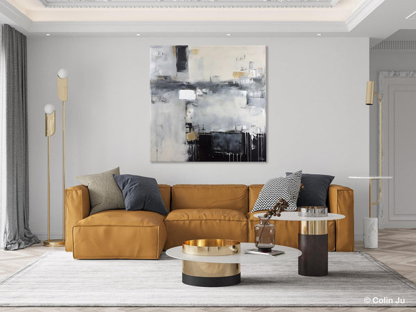 Abstract Canvas Art for Living Room, Original Modern Acrylic Art, Modern Canvas Paintings, Extra Large Abstract Paintings for Dining Room-Silvia Home Craft