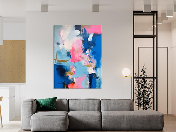 Large Abstract Painting for Bedroom, Oversized Canvas Wall Art Paintings, Original Modern Artwork, Contemporary Acrylic Painting on Canvas-Silvia Home Craft