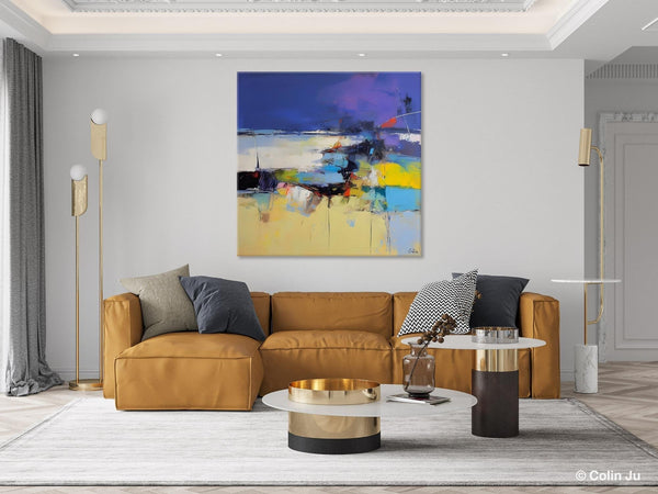 Original Modern Abstract Artwork, Geometric Modern Canvas Art, Extra Large Canvas Paintings for Living Room, Abstract Wall Art for Sale-Silvia Home Craft