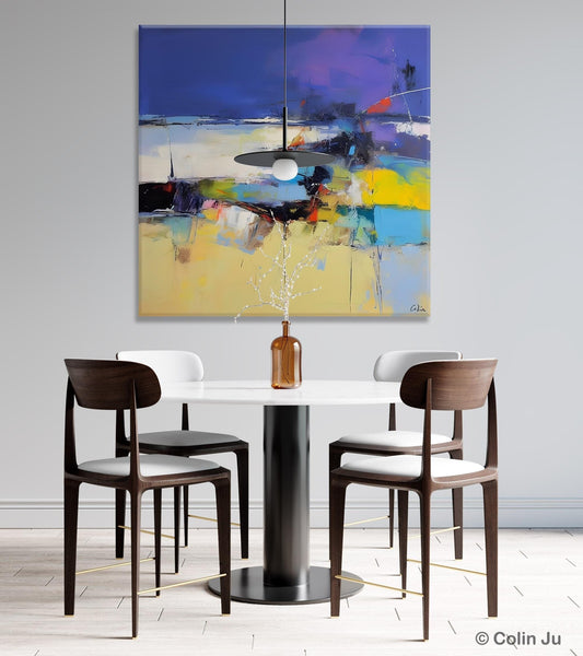 Original Modern Abstract Artwork, Geometric Modern Canvas Art, Extra Large Canvas Paintings for Living Room, Abstract Wall Art for Sale-Silvia Home Craft