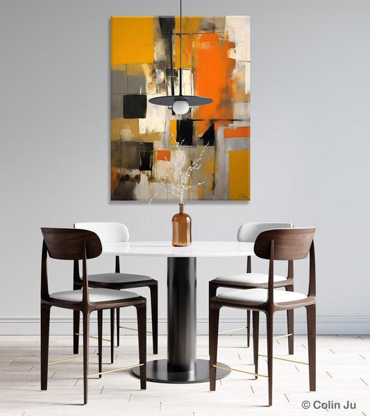 Oversized Abstract Art Paintings, Original Canvas Artwork, Large Wall Art Painting for Dining Room, Contemporary Acrylic Painting on Canvas-Silvia Home Craft