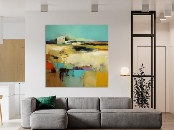 Large Landscape Canvas Paintings, Hand Painted Canvas Art, Landscape Acrylic Art, Original Abstract Art, Landscape Paintings for Living Room-Silvia Home Craft