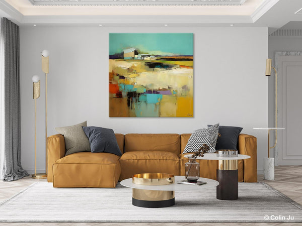 Large Landscape Canvas Paintings, Hand Painted Canvas Art, Landscape Acrylic Art, Original Abstract Art, Landscape Paintings for Living Room-Silvia Home Craft