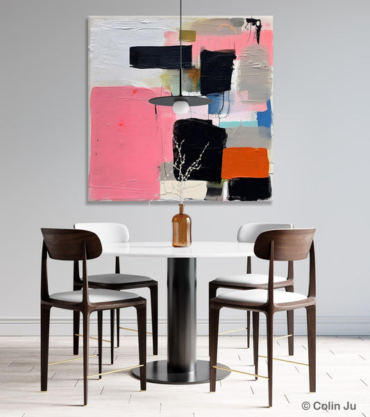 Modern Original Abstract Art, Large Wall Art for Bedroom, Geometric Modern Acrylic Art, Canvas Paintings for Sale, Contemporary Canvas Art-Silvia Home Craft
