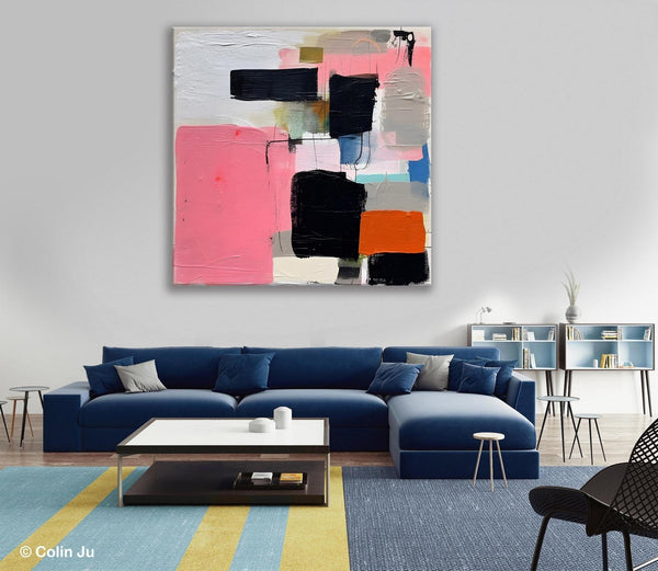 Modern Original Abstract Art, Large Wall Art for Bedroom, Geometric Modern Acrylic Art, Canvas Paintings for Sale, Contemporary Canvas Art-Silvia Home Craft