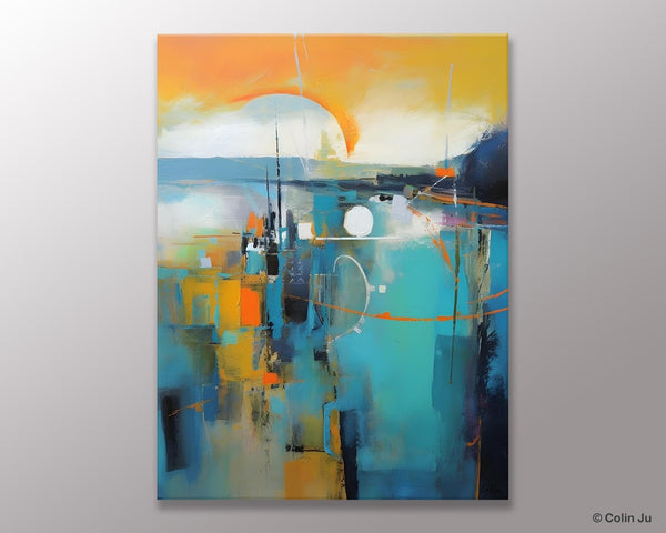 Extra Large Modern Canvas Art for Bedroom, Original Art Paintings, Large Paintings for Sale, Hand Painted Canvas Art, Acrylic Art on Canvas-Silvia Home Craft