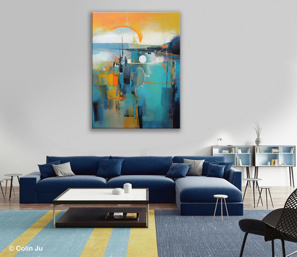 Extra Large Modern Canvas Art for Bedroom, Original Art Paintings, Large Paintings for Sale, Hand Painted Canvas Art, Acrylic Art on Canvas-Silvia Home Craft