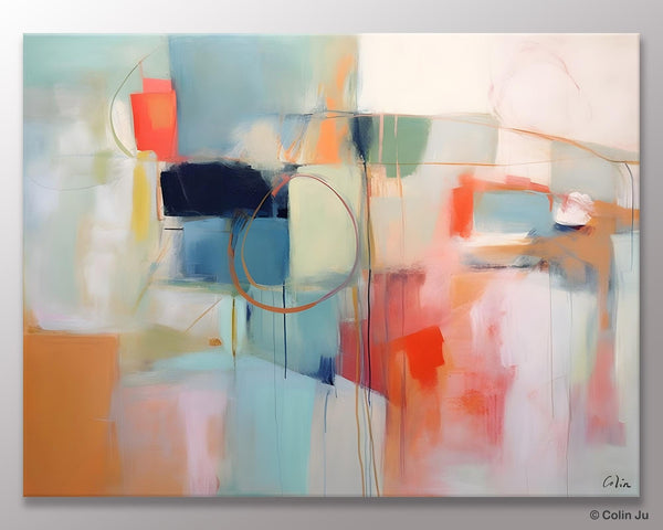 Large Modern Canvas Art, Original Abstract Art Paintings, Hand Painted Acrylic Painting on Canvas, Large Wall Art Painting for Dining Room-Silvia Home Craft