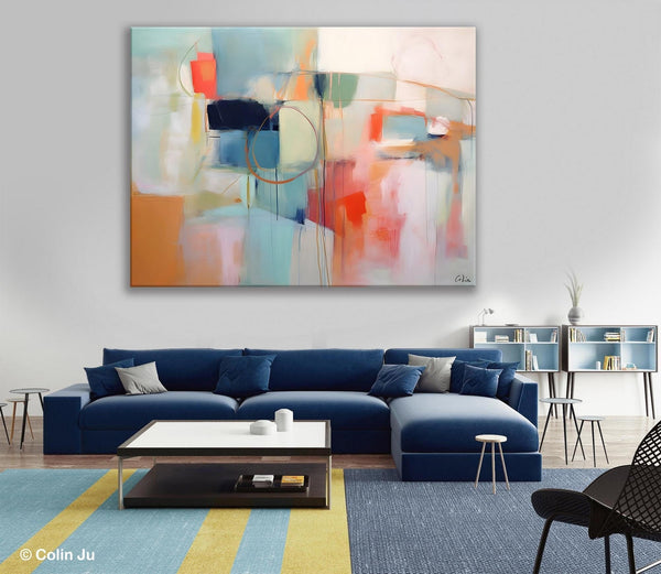 Large Modern Canvas Art, Original Abstract Art Paintings, Hand Painted Acrylic Painting on Canvas, Large Wall Art Painting for Dining Room-Silvia Home Craft