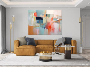 Large Modern Canvas Art, Original Abstract Art Paintings, Hand Painted Acrylic Painting on Canvas, Large Wall Art Painting for Dining Room-Silvia Home Craft