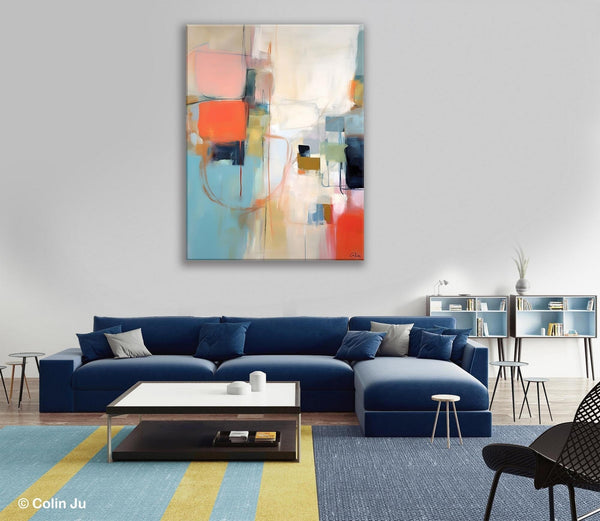 Large Wall Paintings for Bedroom, Original Abstract Art, Contemporary Abstract Paintings on Canvas, Oversized Abstract Wall Art Paintings-Silvia Home Craft