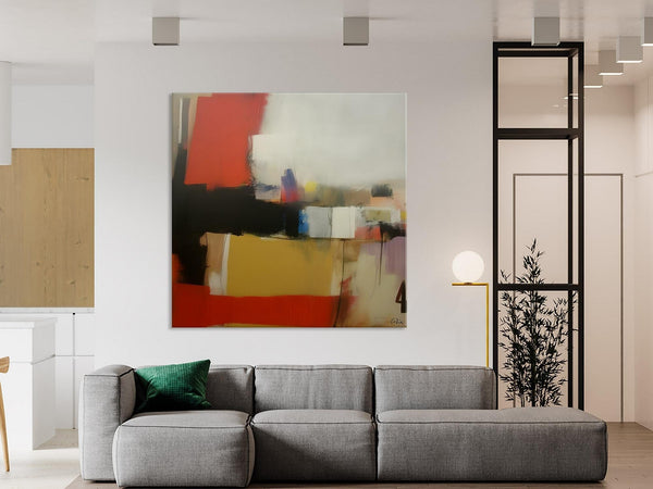 Modern Original Abstract Art, Canvas Paintings for Sale, Large Wall Art for Bedroom, Geometric Modern Acrylic Art, Contemporary Canvas Art-Silvia Home Craft