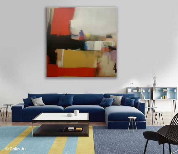 Modern Original Abstract Art, Canvas Paintings for Sale, Large Wall Art for Bedroom, Geometric Modern Acrylic Art, Contemporary Canvas Art-Silvia Home Craft