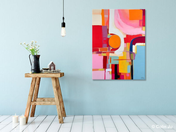 Simple Modern Wall Art, Oversized Contemporary Canvas Art, Original Abstract Paintings, Extra Large Acrylic Painting for Living Room-Silvia Home Craft