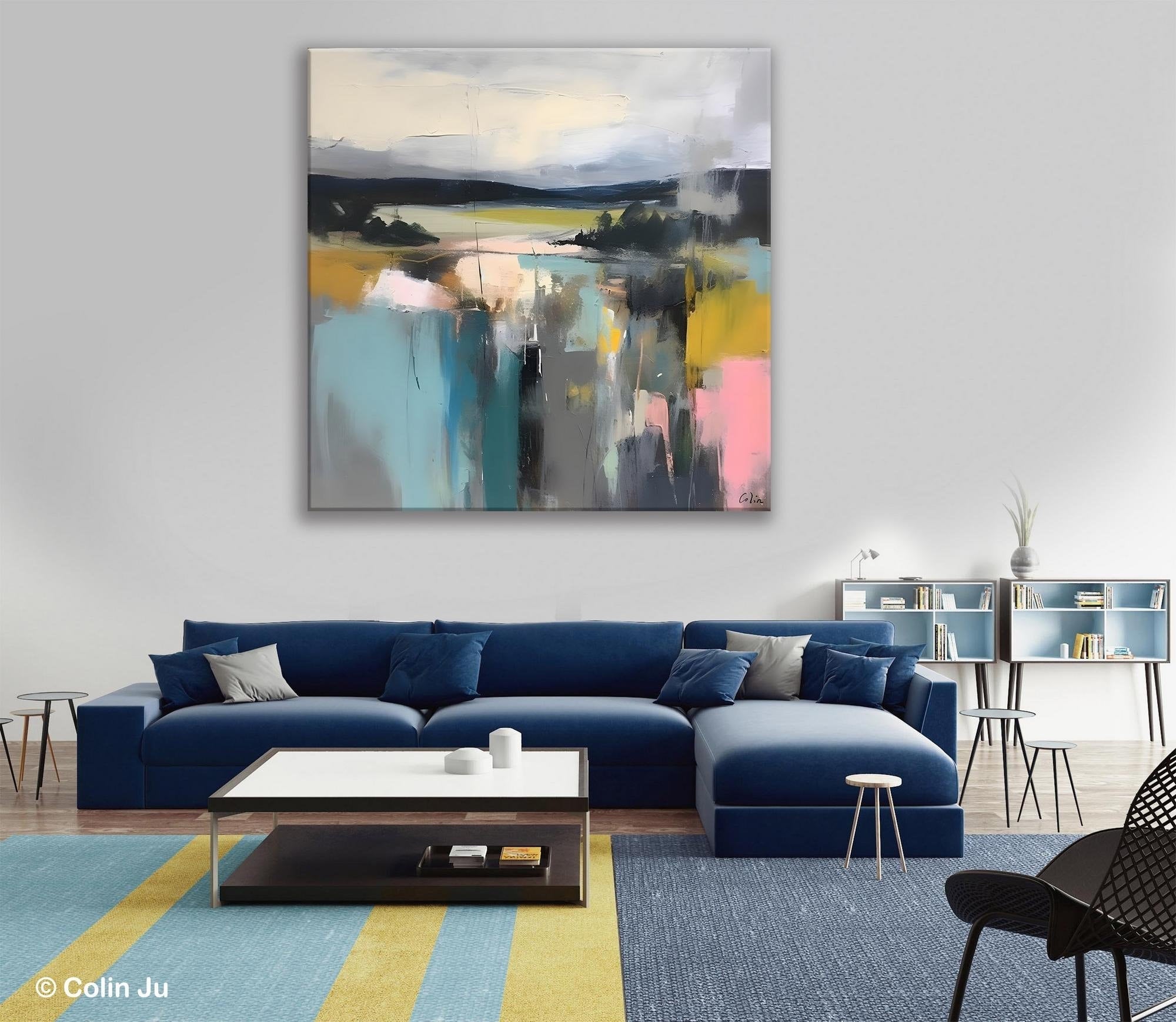Contemporary Canvas Art, Original Modern Wall Art, Modern Acrylic Artwork, Modern Canvas Paintings, Large Abstract Painting for Bedroom-Silvia Home Craft