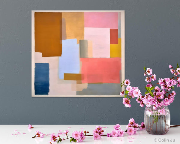Original Abstract Art, Canvas Paintings for Sale, Large Modern Wall Art for Bedroom, Geometric Modern Acrylic Art, Contemporary Canvas Art-Silvia Home Craft