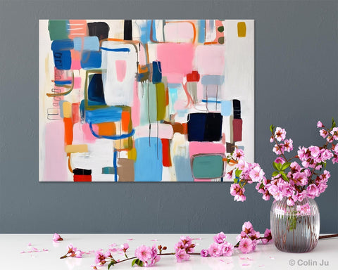 Large Wall Art Ideas for Living Room, Hand Painted Canvas Art, Oversized Canvas Paintings, Original Abstract Art, Contemporary Acrylic Art-Silvia Home Craft