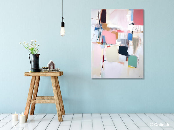 Abstract Painting on Canvas, Contemporary Acrylic Paintings, Extra Large Canvas Painting for Bedroom, Original Abstract Wall Art for Sale-Silvia Home Craft