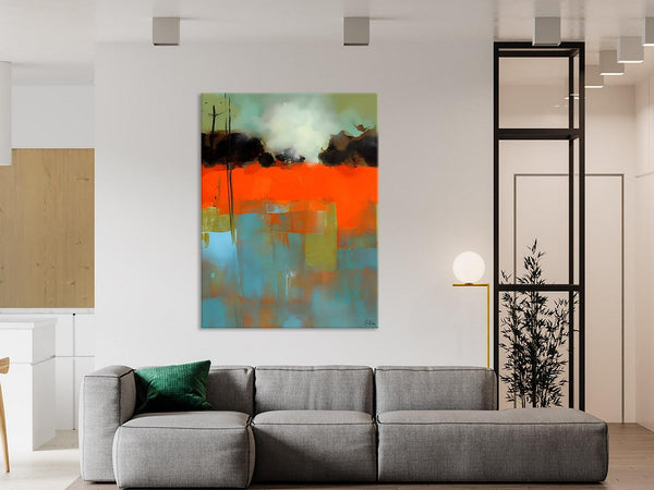 Landscape Canvas Art, Simple Modern Wall Art, Contemporary Acrylic Paintings, Original Abstract Paintings, Large Canvas Painting for Bedroom-Silvia Home Craft