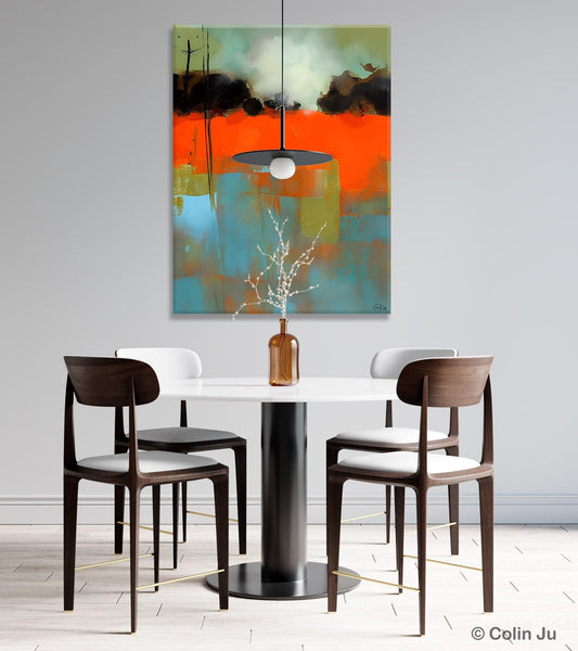 Landscape Canvas Art, Simple Modern Wall Art, Contemporary Acrylic Paintings, Original Abstract Paintings, Large Canvas Painting for Bedroom-Silvia Home Craft