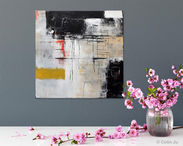 Large Abstract Art for Bedroom, Original Abstract Wall Art, Simple Modern Acrylic Artwork, Modern Canvas Paintings, Contemporary Canvas Art-Silvia Home Craft