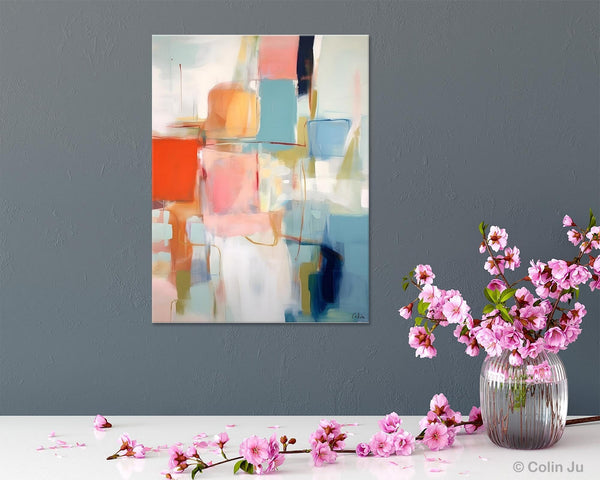Hand Painted Canvas Art, Original Artowrk, Abstract Wall Paintings, Extra Large Paintings for Dining Room, Contemporary Wall Art Paintings-Silvia Home Craft