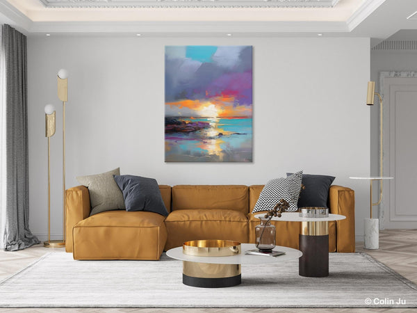 Landscape Paintings for Living Room, Extra Large Modern Wall Art Paintings, Acrylic Painting on Canvas, Original Landscape Abstract Painting-Silvia Home Craft