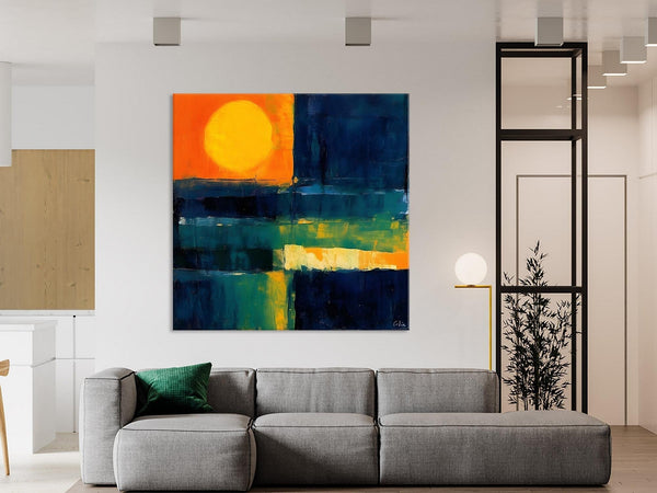 Large Abstract Painting for Dining Room, Modern Acrylic Artwork, Simple Canvas Paintings, Contemporary Canvas Art, Original Modern Wall Art-Silvia Home Craft