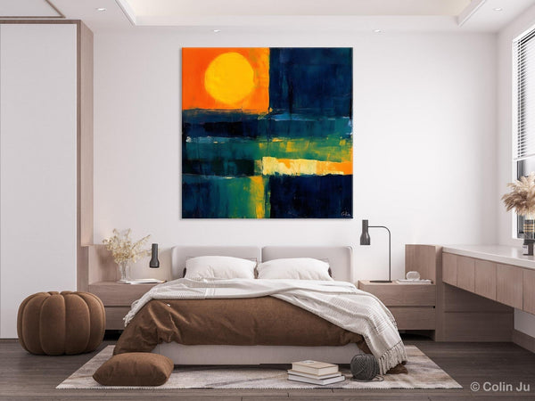 Large Abstract Painting for Dining Room, Modern Acrylic Artwork, Simple Canvas Paintings, Contemporary Canvas Art, Original Modern Wall Art-Silvia Home Craft