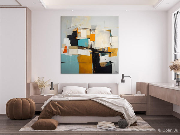 Geometric Original Canvas Wall Art, Contemporary Acrylic Artwork, Hand Painted Canvas Art, Modern Abstract Artwork, Large Abstract Paintings-Silvia Home Craft