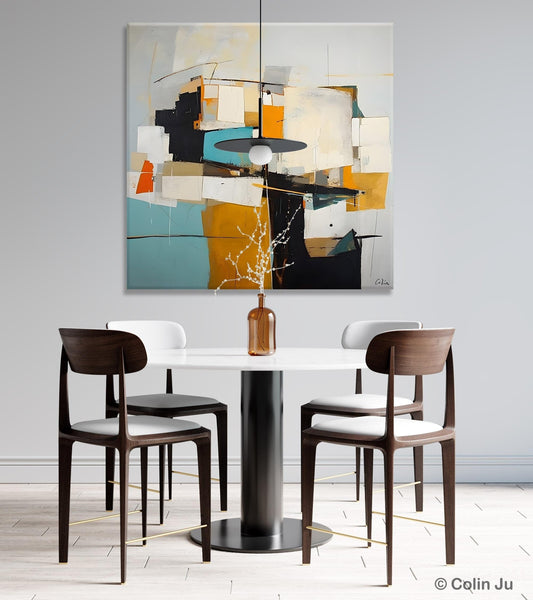 Geometric Original Canvas Wall Art, Contemporary Acrylic Artwork, Hand Painted Canvas Art, Modern Abstract Artwork, Large Abstract Paintings-Silvia Home Craft