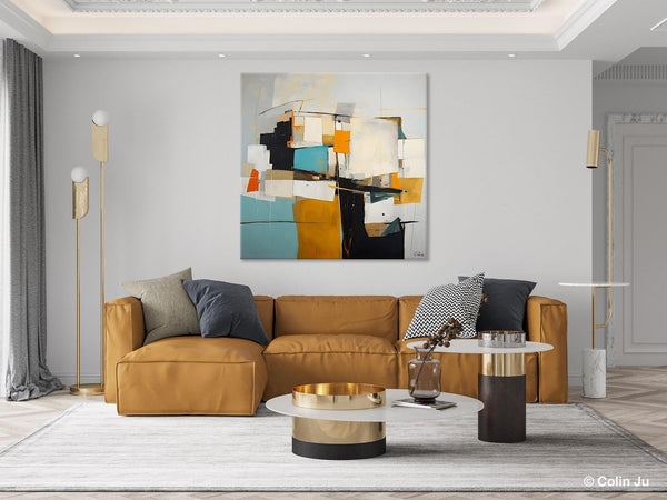 Geometric Original Canvas Wall Art, Contemporary Acrylic Artwork, Hand Painted Canvas Art, Modern Abstract Artwork, Large Abstract Paintings-Silvia Home Craft