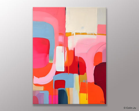 Contemporary Acrylic Painting on Canvas, Simple Abstract Art, Large Painting for Dining Room, Original Canvas Artwork, Wall Art Paintings-Silvia Home Craft