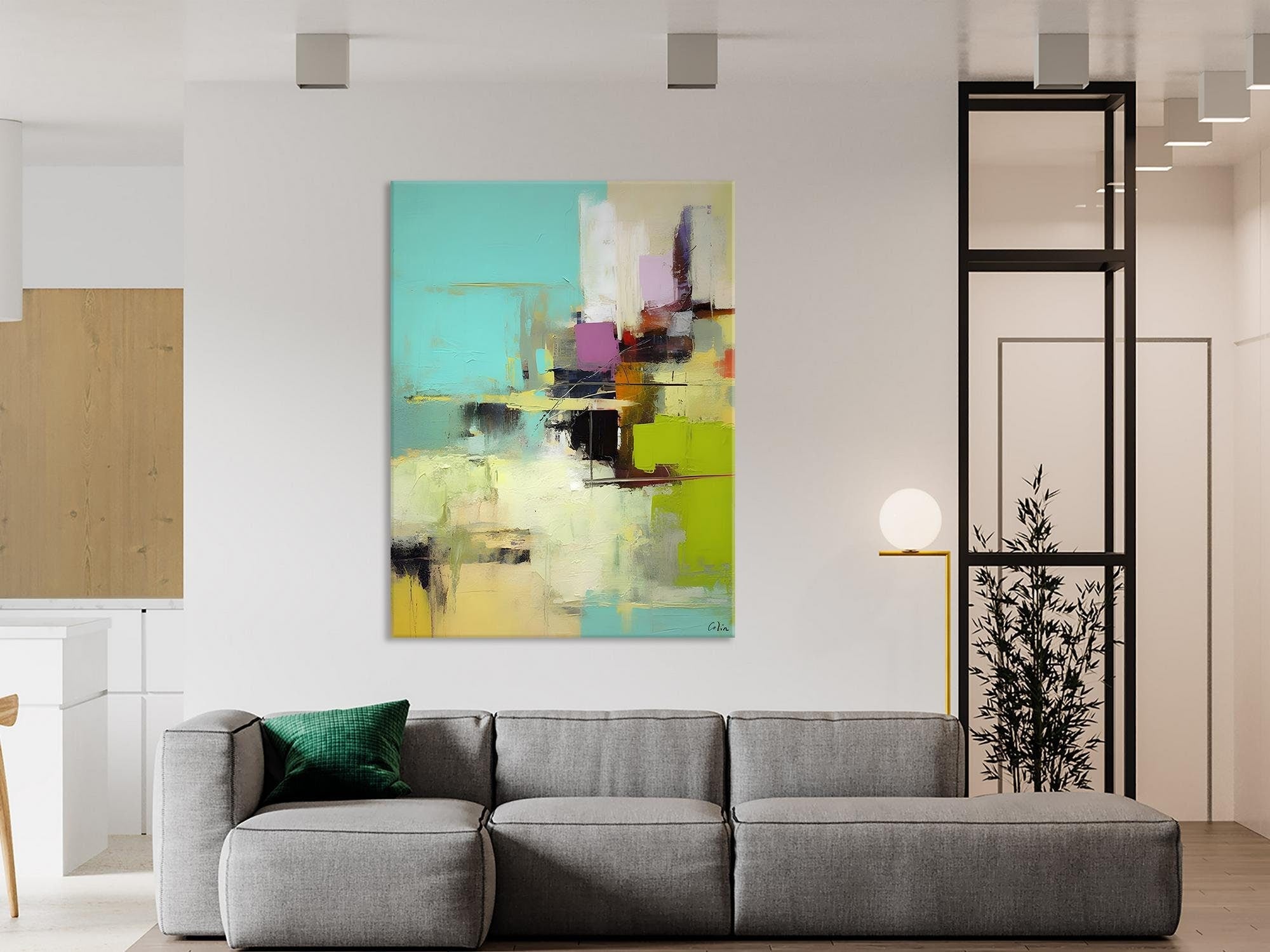 Contemporary Wall Art Paintings, Extra Large Original Art, Abstract Landscape Artwork, Landscape Painting on Canvas, Hand Painted Canvas Art-Silvia Home Craft